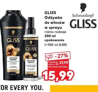Kaufland Gliss Odżywka do włosów w sprayu oferta