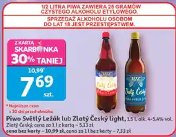 Auchan Piwo Světlý Ležák lub Zlatý Český light oferta