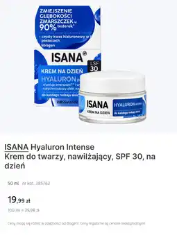 Rossmann ISANA Hyaluron Intense Krem do twarzy, nawilżający, SPF 30, na dzień oferta