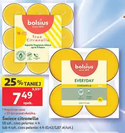 Auchan bolsius Świece citronella oferta