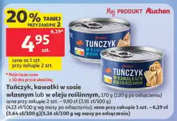 Auchan Tuńczyk, kawałki w sosie własnym lub w oleju roślinnym Auchan oferta