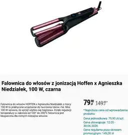 Biedronka Falownica do włosów z jonizacją Hoffen x Agnieszka Niedziałek, 100 W, czarna oferta