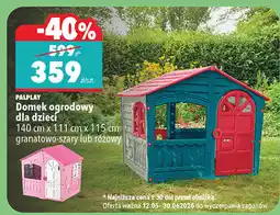 Biedronka Domek ogrodowy dla dzieci PALPLAY 140 cm x 111 cm x 115 cm granatowo-szary lub różowy oferta