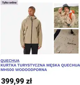 Decathlon QUECHUA KURTKA TURYSTYCZNA MĘSKA QUECHUA MH500 WODOODPORNA oferta