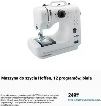 Maszyna do szycia Hoffen, 12 programów, biała