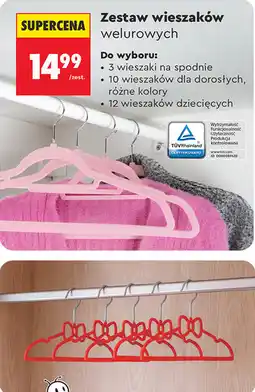 Biedronka Zestaw wieszaków welurowych oferta