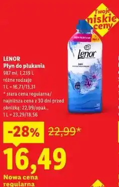 Lidl LENOR Płyn do płukania 987 ml, 1,239 L różne rodzaje oferta