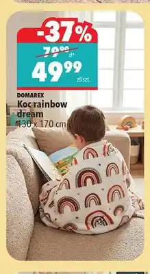 Biedronka Koc DOMAREX rainbow dream 130x170cm oferta