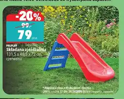 Biedronka Składana zjeżdżalnia PALPLAY 131,5x48,5x72cm czerwona oferta