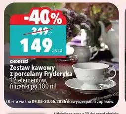 Biedronka Zestaw kawowy z porcelany Chodzież Fryderyka 12 elementów filiżanki po oferta