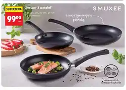 Biedronka Zestaw 3 patelni SMUKEE z aluminium z nieprzywierającą powłoką 20cm 22cm 26cm oferta