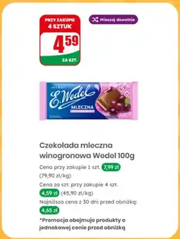 Dino Czekolada mleczna winogronowa E.Wedel oferta