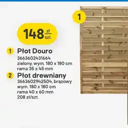 Castorama Płot Douro zielony wym. 180x180cm rama 35x45mm oferta