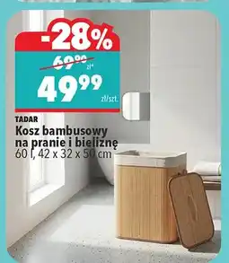 Biedronka Kosz bambusowy na pranie i bieliznę TADAR 60l 42x32x50cm oferta