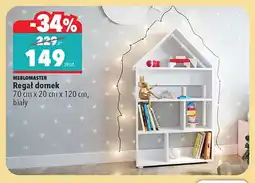 Biedronka Regał domek MEBLOMASTER 70cm x 20cm x 120cm biały oferta