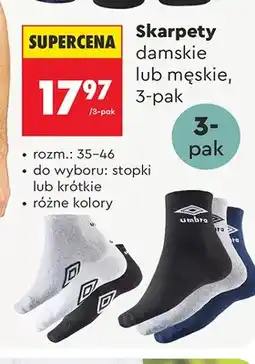 Biedronka Skarpety damskie stopki Umbro 3-pak oferta