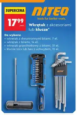 Biedronka Wkrętak z bitami NITEO 14 el oferta