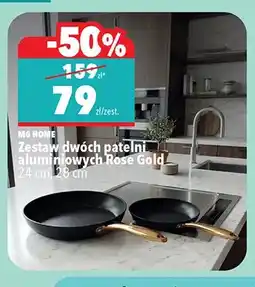 Biedronka Zestaw dwóch patelni aluminiowych MG HOME Rose Gold 24cm 28cm oferta