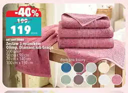 Biedronka Zestaw 3 ręczników Art Soft Home Gracja 500g/m2 oferta