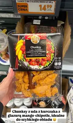 Biedronka Chunksy z uda z kurczaka z glazurą mango-chipotle Asia Flavours oferta
