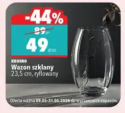 Biedronka Wazon szklany Krosno 23,5cm ryflowany oferta
