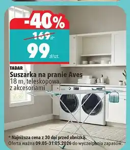 Biedronka Suszarka na pranie TADAR Aves 18m teleskopowa z akcesoriami oferta