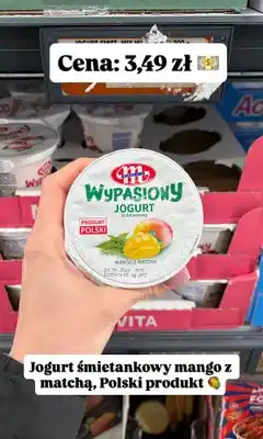 Biedronka Jogurt śmietankowy Wypasiony mango z matchą oferta