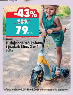 Biedronka Hulajnoga trójkołowa i jeździk Elios 2 w 1 MOMI żółta oferta