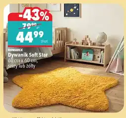 Biedronka Dywanik DOMAREX Soft Star 60cm x 60cm żółty oferta
