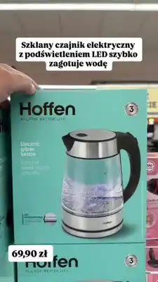 Biedronka Szklany czajnik elektryczny z podświetleniem LED Hoffen oferta