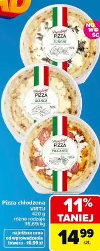 Carrefour Pizza chłodzona VIRTU 420 g różne rodzaje oferta