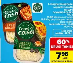 Carrefour Lasagne bolognese, szpinak z ricottą WHAT'S COOKING POLSKA oferta