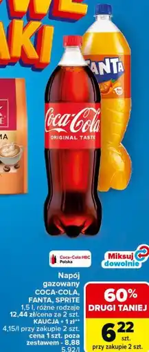 Carrefour Napój gazowany COCA-COLA, FANTA, SPRITE 1,5 l, różne rodzaje oferta