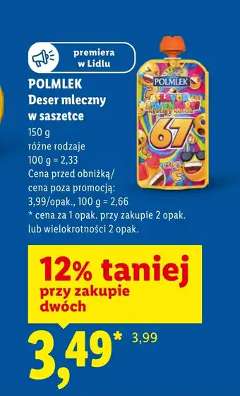 Lidl Deser mleczny Polmlek oferta