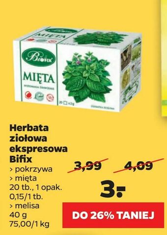 Netto Herbata ziołowa ekspresowa Bifix oferta