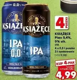 Kaufland KSIĄŻĘCE Piwo 5,4%, 0% alk. IPA 4 x 0,5 l puszka oferta