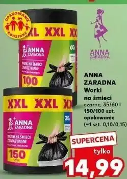 Kaufland ANNA ZARADNA Worki na śmieci czarne, 35/60 l 150/100 szt. opakowanie oferta