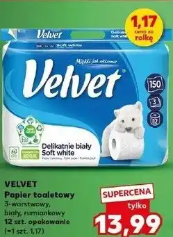 Kaufland VELVET Papier toaletowy 3-warstwowy, biały, rumiankowy 12 szt. opakowanie oferta