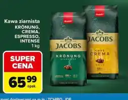 Carrefour Kawa ziarnista KRÖNUNG, CREMA, ESPRESSO, INTENSE JACOBS oferta