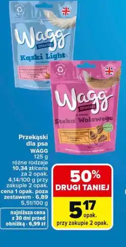 Carrefour Przekąski dla psa wagg 125 g różne rodzaje oferta