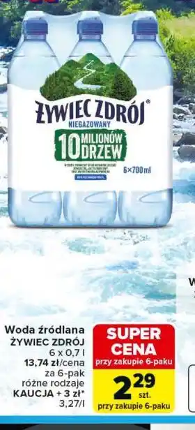 Carrefour Woda źródlana Żywiec Zdrój oferta