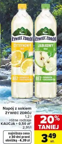 Carrefour Napój z sokiem Żywiec Zdrój oferta