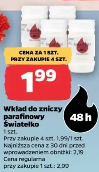 Światełko Wkład do zniczy parafinowy