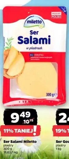Netto Ser Salami Miletto plastry oferta