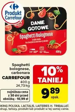 Carrefour Spaghetti bolognese, carbonara carrefour oferta