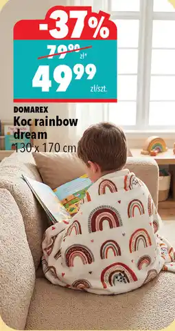 Biedronka DOMAREX Koc rainbow dream 130 x 170 cm oferta