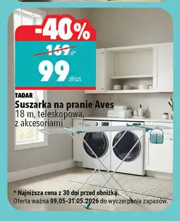 Biedronka Suszarka na pranie Aves 18 m, teleskopowa, z akcesoriami TADAR oferta