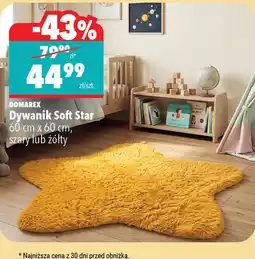 Biedronka Domarex Dywanik Soft Star 60 cm x 60 cm, szary lub żółty oferta