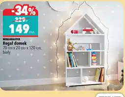 Biedronka Meblomaster Regał domek 70 cm x 20 cm x 120 cm, biały oferta