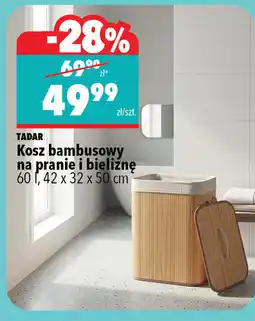 Biedronka Kosz bambusowy na pranie i bieliznę 60 l, 42 x 32 x 50 cm tadar oferta